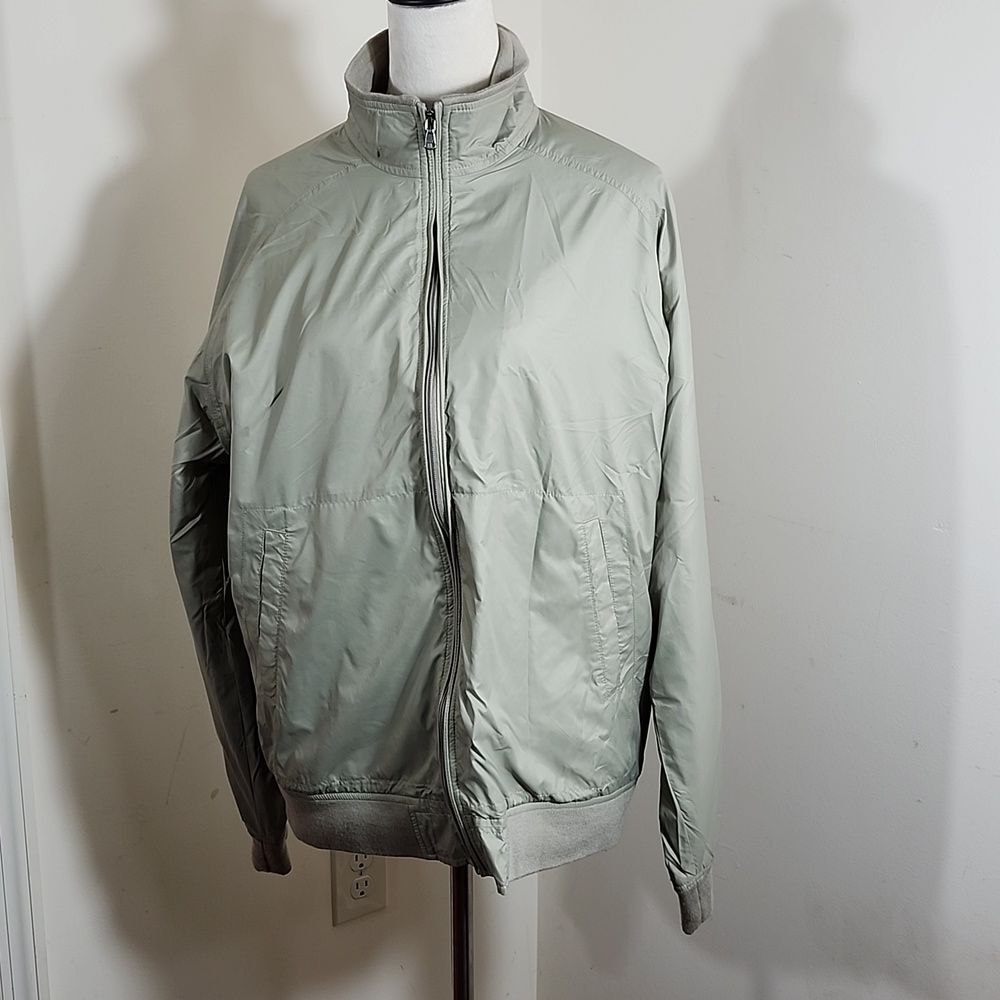 Izod Golf Light Brown Windbreaker Zipper Jacket w/Vent Opening, Size Medium